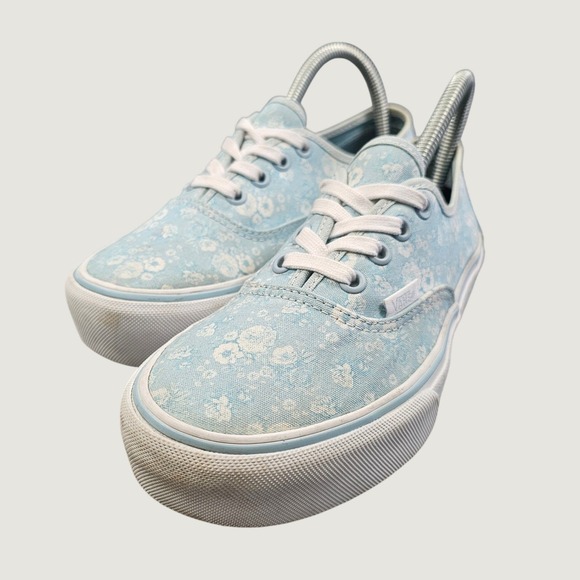 Vans Shoes - Vans Authentic Platform Floral Tonal Blue Canvas Sneakers Womens‎ 7 | Mens 5.5